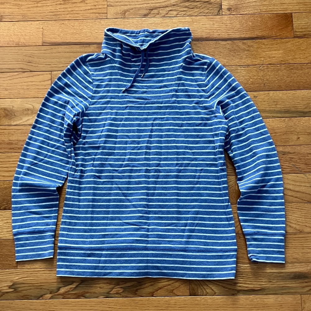 L.L. Bean - Women’s Blue and Gray Striped Pullover - Small